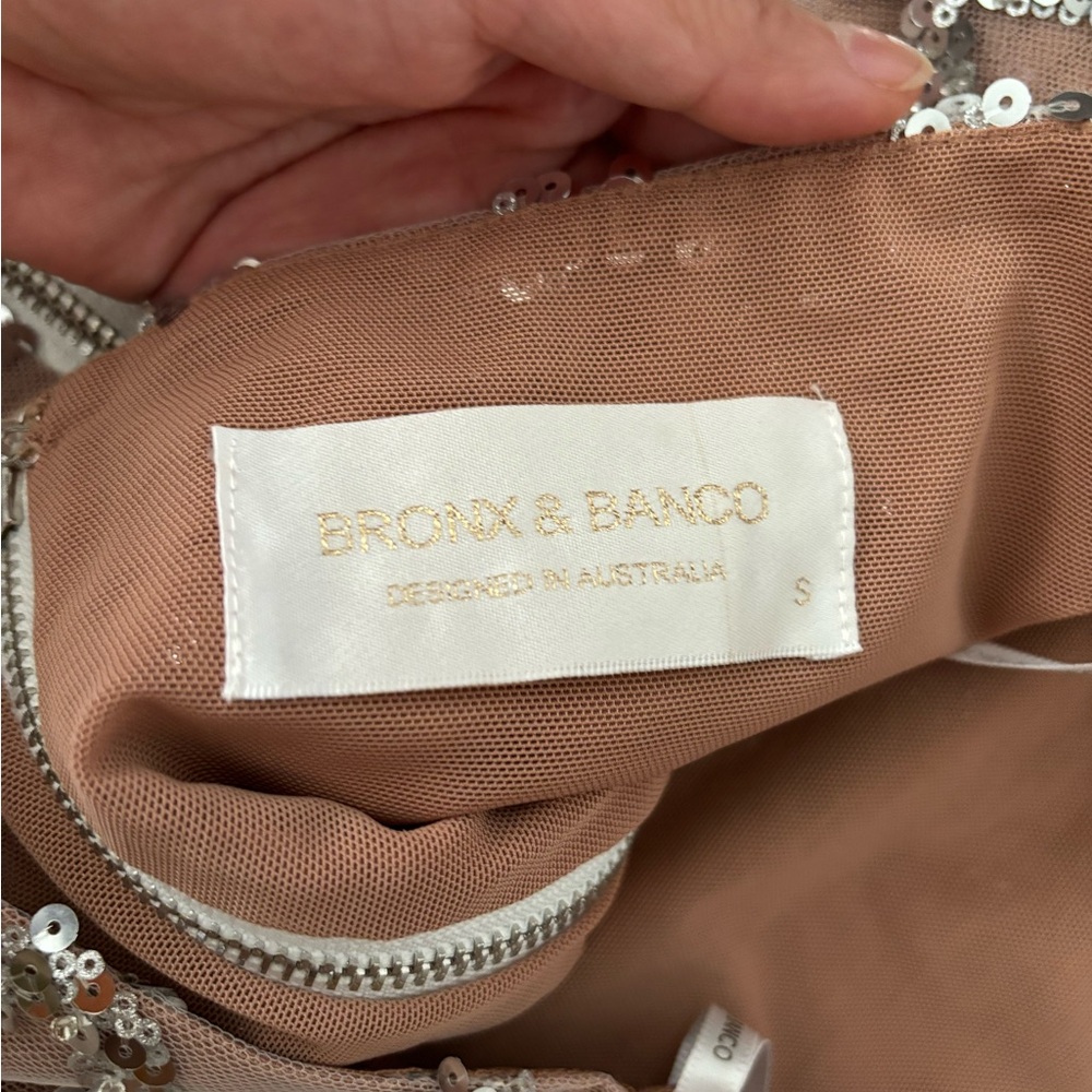 Bronx & Banco silver sequin midi skirt, size Small - Picture 2 of 3